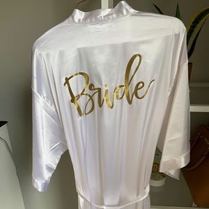 White bridal robe